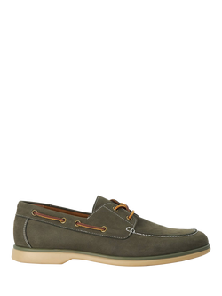 Dune London Buoy Nubuck Boat Shoes, Khaki, Khaki