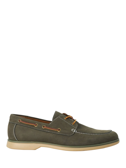 Dune London Buoy Nubuck Boat Shoes, Khaki, Khaki