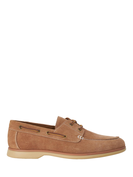 Dune London Buoy Suede Boat Shoes, Camel, Camel