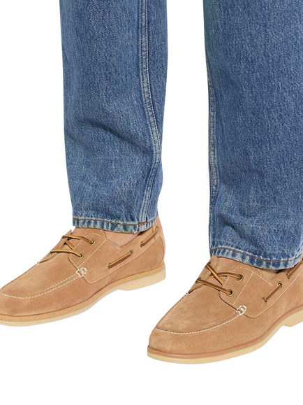 Dune London Buoy Suede Boat Shoes, Camel - view 2, Camel