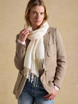 Joules Ascot Tasseled Pashmina, Cream - view 2, Cream