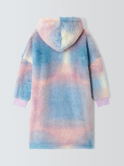 John Lewis Kids' Oversized Sherpa Blanket Hoodie, Multi - view 2, Multi