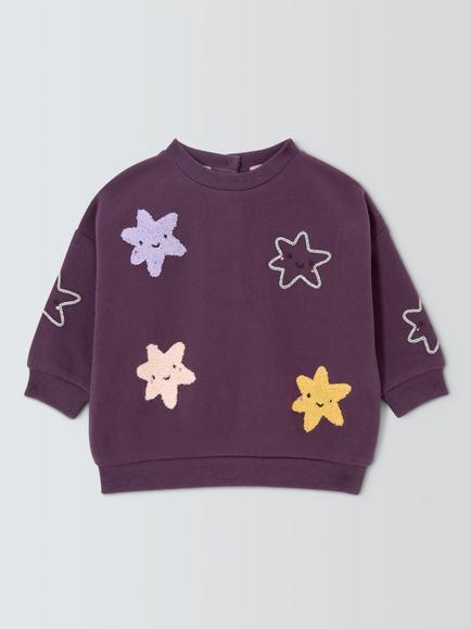 John Lewis Baby Star Sweatshirt, Green, Green