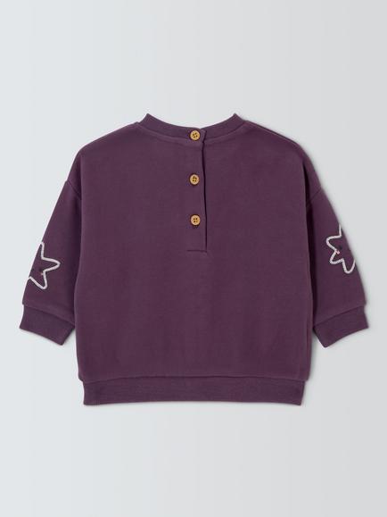 John Lewis Baby Star Sweatshirt, Green - view 2, Green