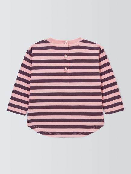 John Lewis Baby Stripe Long Sleeve Top, Stripe - view 2, Stripe