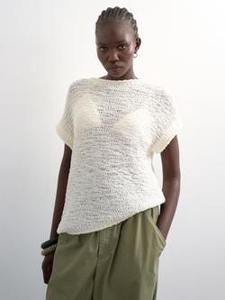 Topshop Asymmetric Knit T-Shirt, White, White