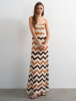Topshop Chevron Stripe Knit Dress, Multi, Multi