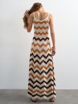 Topshop Chevron Stripe Knit Dress, Multi - view 2, Multi
