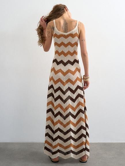 Topshop Chevron Stripe Knit Dress, Multi - view 2, Multi