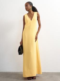 Topshop Sleeveless Column Maxi Dress, Yellow, Yellow