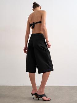 Topshop Longline Cargo Shorts, Black - view 2, Black