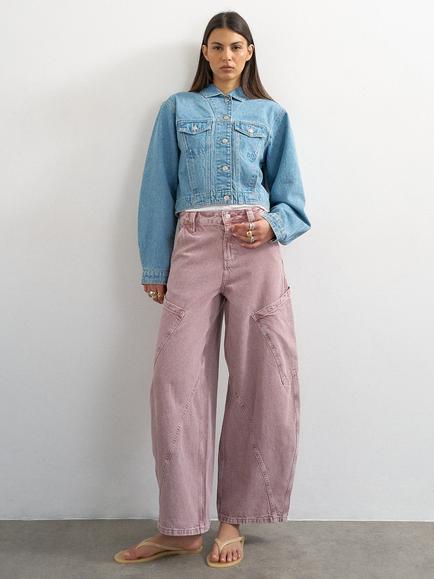 Topshop Cropped Denim Jacket, Light Blue, Light Blue