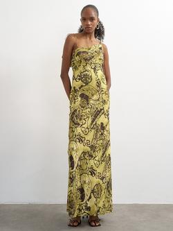 Topshop Paisley Floral Maxi Dress, Lime, Lime