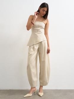 Topshop Asymmetric Hem Bandeau Top, Stone, Stone