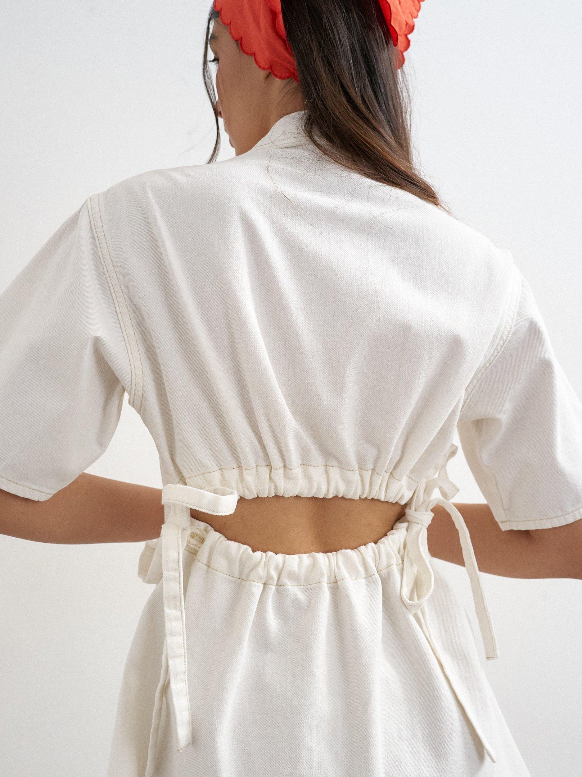 topshop white denim dress Topshop white denim zip up mini dress, so cute for