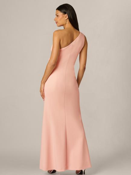 Adrianna Papell Scuba Rosette One Shoulder Maxi Dress, Blush - view 2, Blush