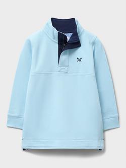 Crew Clothing Kids' Half Zip Sweatshirt, Light Blue, Light Blue