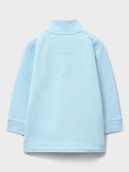 Crew Clothing Kids' Half Zip Sweatshirt, Light Blue - view 2, Light Blue