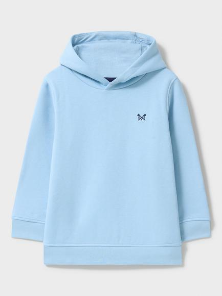 Crew Clothing Kids' Cotton Blend Hoodie, Light Blue