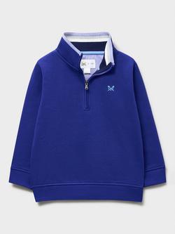 Crew Clothing Kids' Half Zip Sweatshirt, Navy Blue