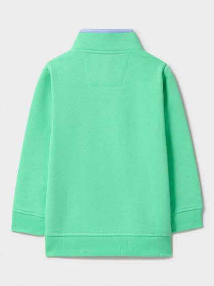 Crew Clothing Kids' Half Zip Sweatshirt, Lime Green - view 2, Lime Green