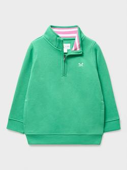 Crew Clothing Kids' Half Zip Sweatshirt, Emerald Green