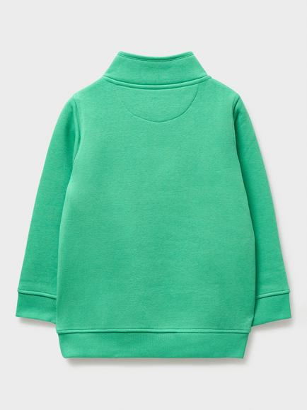 Crew Clothing Kids' Half Zip Sweatshirt - view 2, Emerald Green