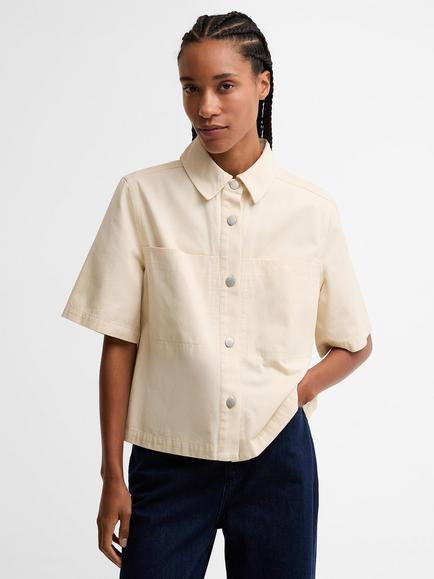 Barbour Aylesby Boxy Short Sleeve Cotton Shirt, Original Ecru, Original Ecru