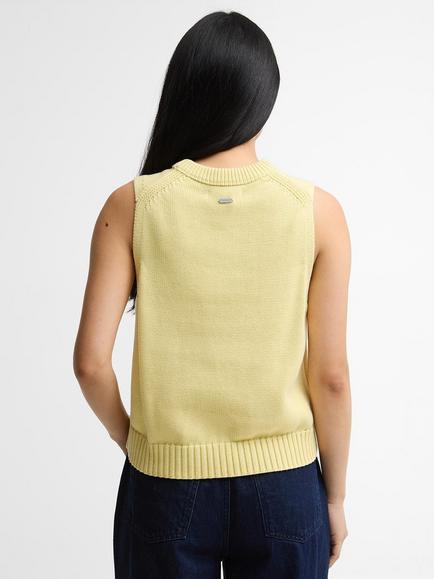 Barbour International Avon Cotton Knit Vest, Soured Citrus - view 2, Soured Citrus