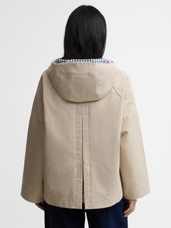 Barbour Kingswood Showerproof Hooded Jacket, Sand/Navy Gingham - view 2, Sand/Navy Gingham