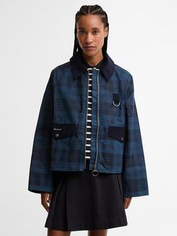 Barbour Baiton Cord Collar Tartan Casual Jacket, Weathered Marine, Weathered Marine