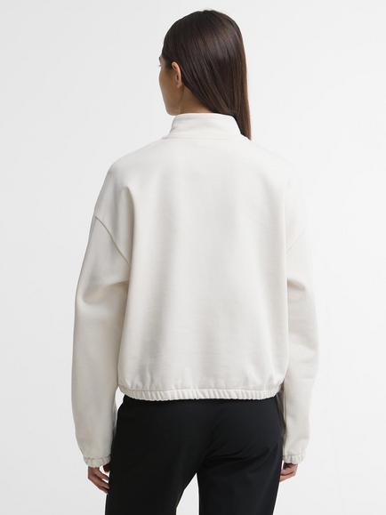 Barbour International Nova Quarter Zip Cotton Sweatshirt, Light Stone - view 2, Light Stone