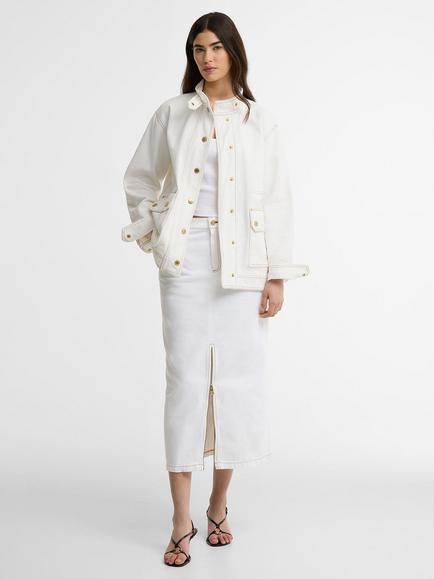 Barbour International Kyla Denim Midi Skirt, Denim White, Denim White