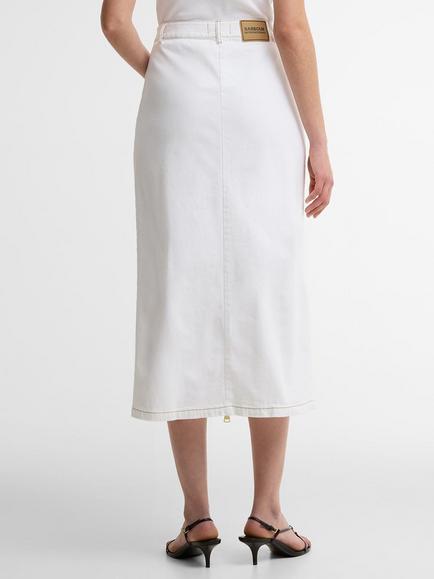 Barbour International Kyla Denim Midi Skirt, Denim White - view 2, Denim White