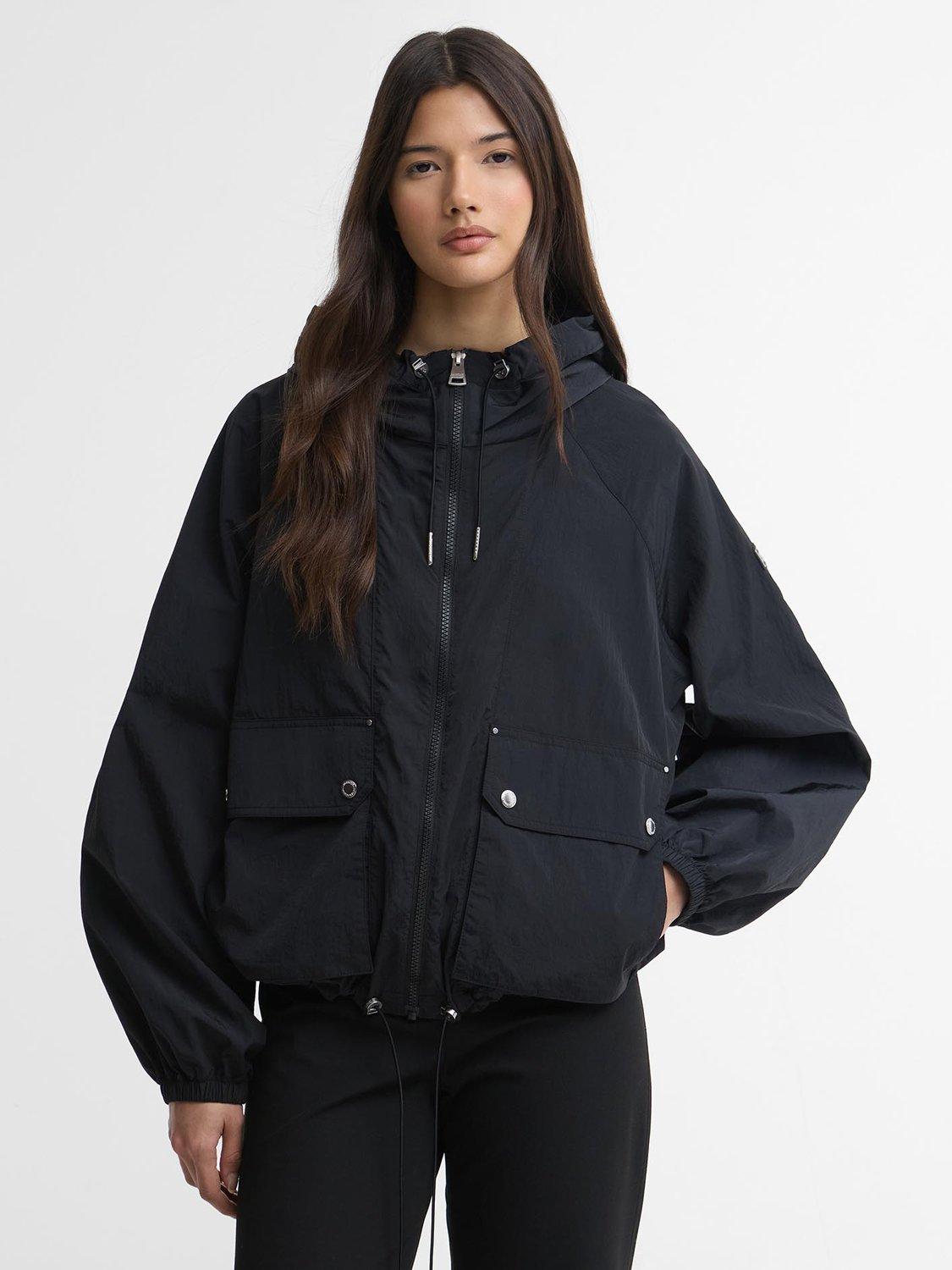 Barbour International Maizy Showerproof Hooded Jacket, Black