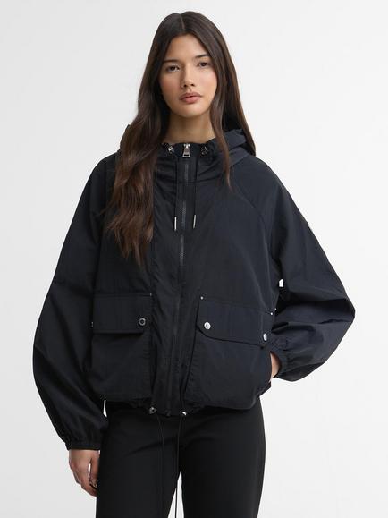 Barbour International Maizy Showerproof Hooded Jacket, Black, Black