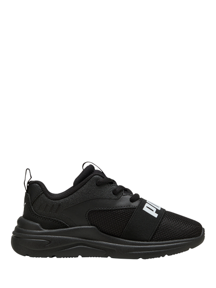 PUMA Kids' Soft Wired 2 Trainers, Black/White