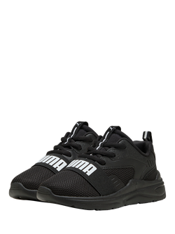 PUMA Kids' Soft Wired 2 Trainers - view 2, Black/White