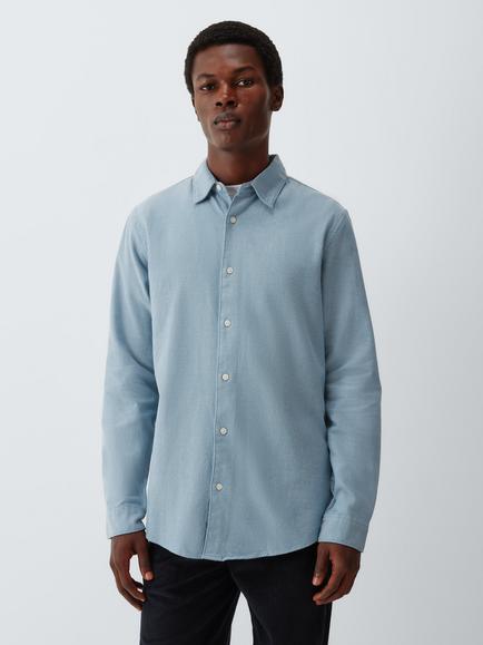 Kin Cotton Twill Shirt, Blue/Grey, Blue / Grey