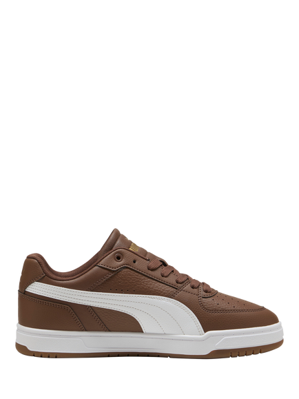 PUMA Caven III Lace Up Trainers, Brown/White/Gold