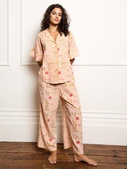 Their Nibs Goddess Love Button Down Long Pyjama Set, Pink, Pink