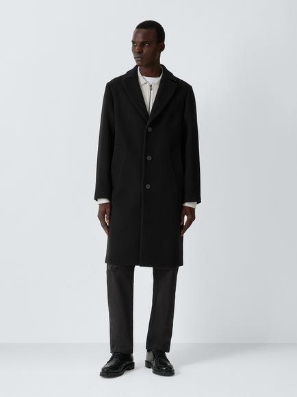 Kin Wool Blend Overcoat, Black, Black