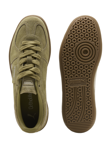 PUMA Palermo Suede Lace Up Trainers, Green - view 2, Green
