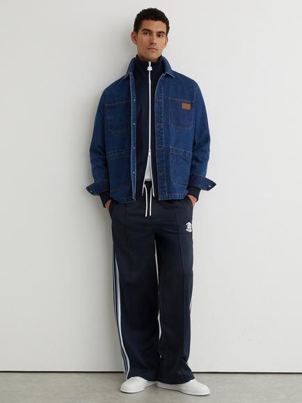 Reiss Lawson Monogram Tape Detail Relaxed Joggers, Navy, Navy