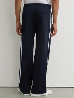 Reiss Lawson Monogram Tape Detail Relaxed Joggers, Navy - view 2, Navy