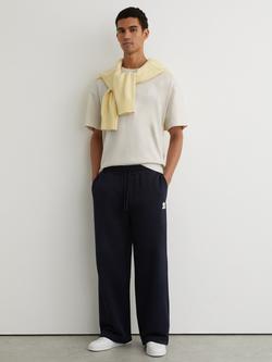 Reiss Rainer Monogram Embroidered Relaxed Fit T-Shirt, White