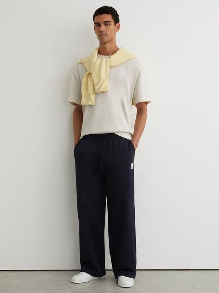 Reiss Rainer Monogram Embroidered Relaxed Fit T-Shirt, White