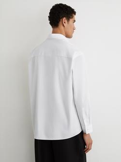Reiss Powell Monogram Embroidered Relxed Fit Shirt, White - view 2, White