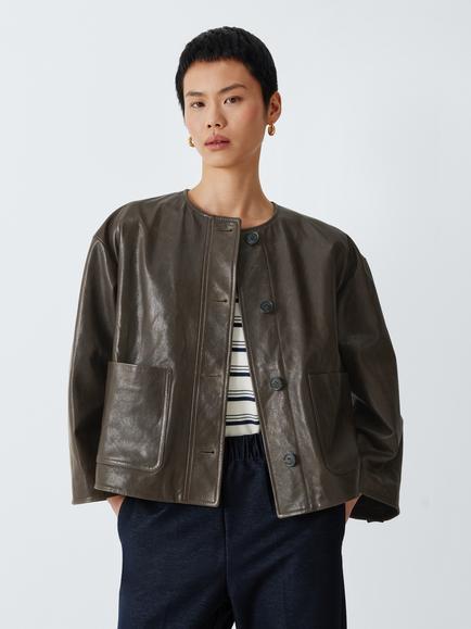 Weekend MaxMara Caliga Leather Jacket, Khaki, Kaki