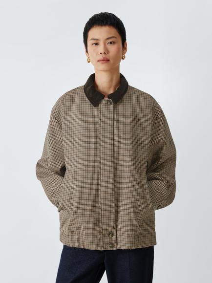 Weekend MaxMara Festa Harington Jacket, Brown, Brown Pied De Poule